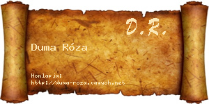 Duma Róza névjegykártya